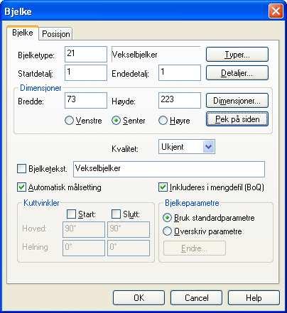 22.10.2009 Kapittel 1... 19 Følgende dialogboks kommer opp. Skriv inn ny dimensjon bredde 73. Trykk [Pek på siden].