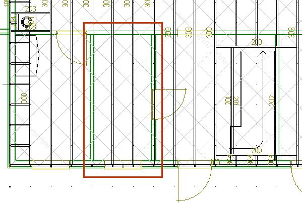 senteravstand 300mm. Aktiver underlagstegning for 1.etg.