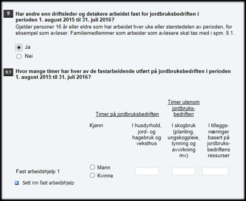 tilleggsnæringer, spesifisert for opp til