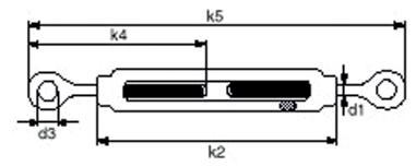 9 Usertifisert jernvare Usertifisert jernvare Strekkfisk gaffel/gaffel, galvanisert Turnbuckle jaw/jaw, galvanized Gjenge størrelse Lengde kropp Min. total lengde Maks.