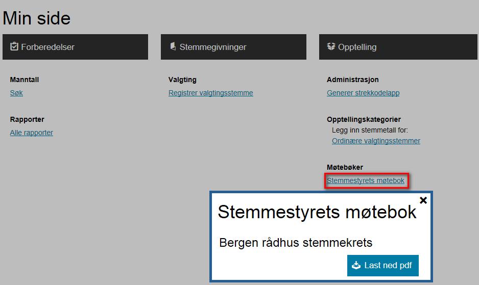 Stemmestyrets møtebok Er