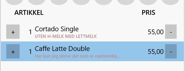 14 Endre antall på artikler lagt inn i handlekurv Hvis du ønsker å endre antall på artikler som er lagt inn i handlekurv så kan du trykke på + eller knappene vist i rødt under.