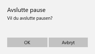 Når du kommer tilbake fra pause og logger inn første gang får du opp