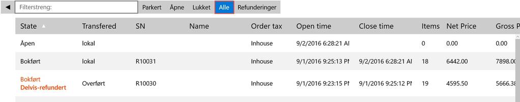 Da får du se alt som er bokført, refundert og delvis refundert. 3.