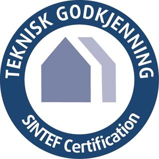 SINTEF Teknisk Godkjenning - Nr. 20154 Side 6 av 6 Det kan også merkes med godkjenningsmerket for SINTEF Teknisk Godkjenning; TG 20154.