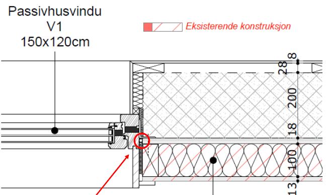 Disse ble også tettet mot eksisterende betongkonstruksjoner i vegger og dekker. OSB-platene har både avstivnings-, innfestings, lufttettings- og dampbremsfunksjon.