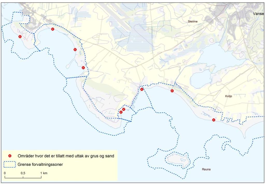 det ble også definert områder for uttak på Steinodden, Fuglevika, Tjørveneset og Nordhasselvika.