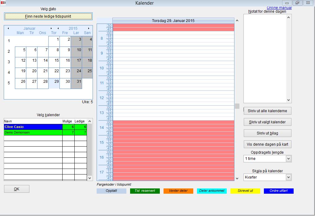 Kalender Denne kalenderen kan aktiveres i Administrasjon --> Generelt --> Kalender --> Kalender