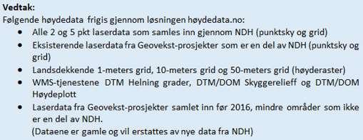 Data frigitt: Forvaltningsløsning for høydedata -