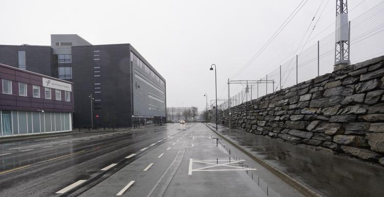 Boligområdet i enden av Forussle a ligger med bra skråning ned mot Stavangerveien, og