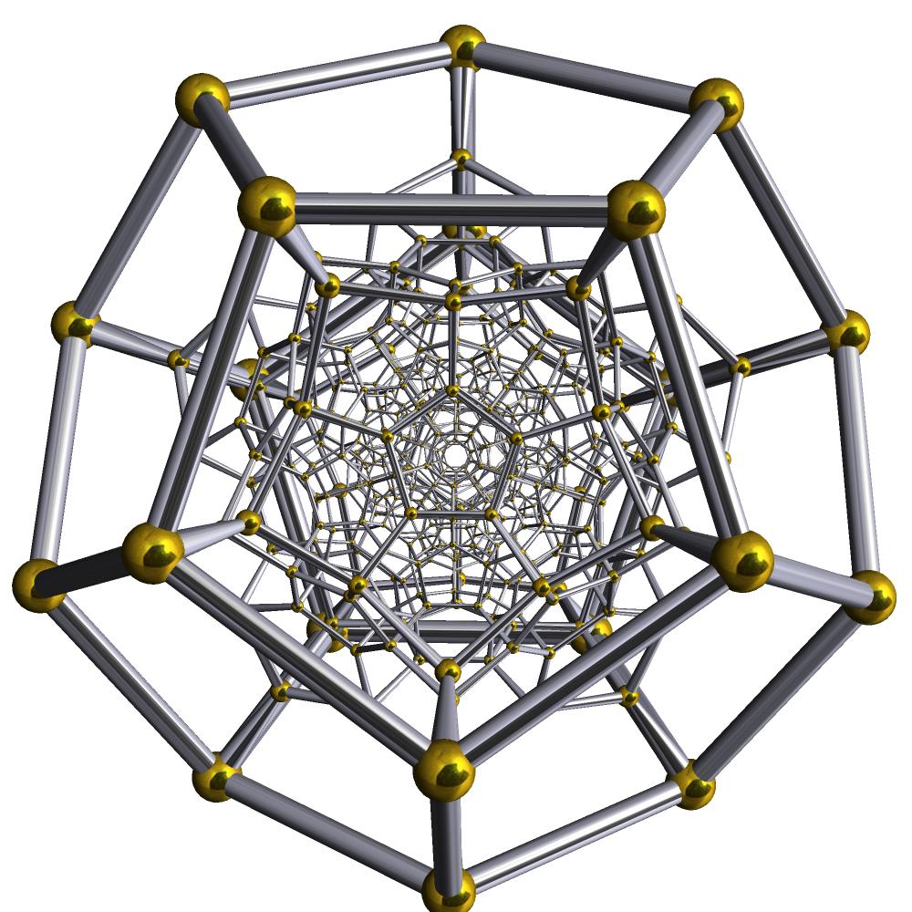 3.2. KONVEKSE REGULÆRE POLYTOPER (a) Schlegeldiagram for 120-cellen.