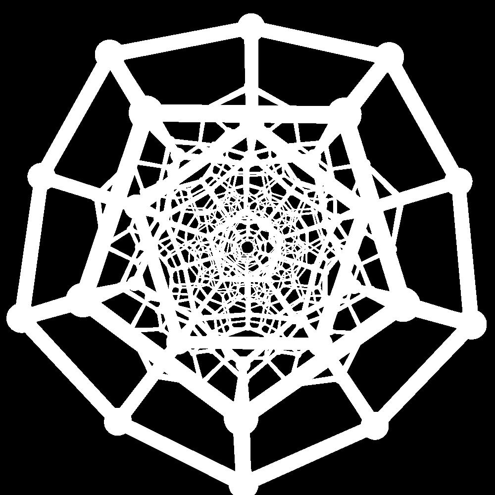 Kilde: [Web07] Figur 3.5 siden av hverandre langs en rett linje i 3D, og bøye den til å bli en sirkel i 4D. Figur 3.5b viser to av de tolv ringene i 120-cellen.
