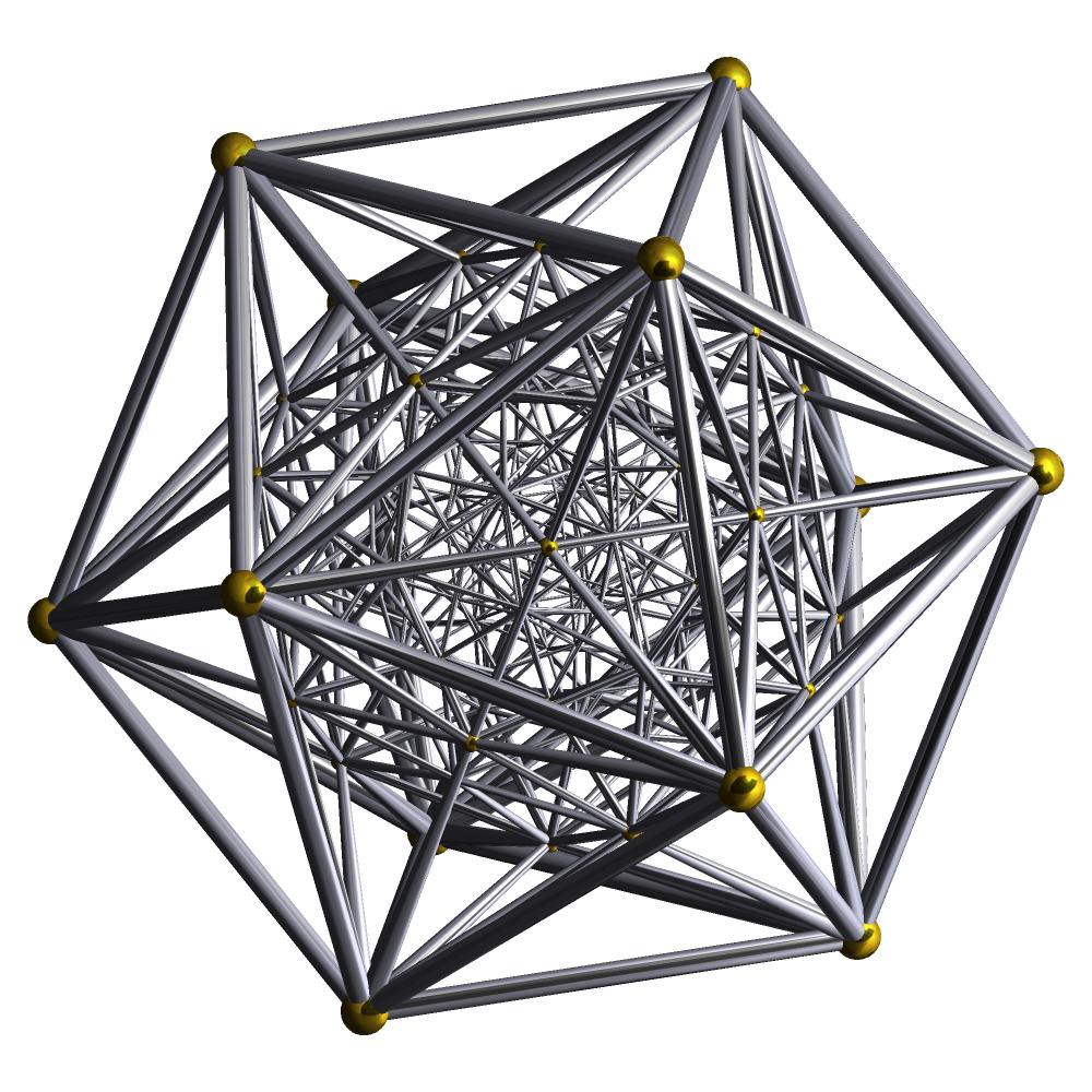 Det betyr at 600-cellen har, 600 celler, 1200 sideflater, 720 kanter og 120 hjørner, samt schläfli-symbol {3, 3, 5}.