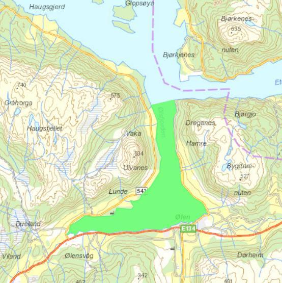 OMRÅDEBESKRIVELSE I henhold til Fjordkatalogen hører vannforekomsten Ølsfjorden til Hardangerfjordsystemet, og de nærmeste tilstøtende vannforekomstene til Ølsfjorden er Skåneviksfjorden mot nord og