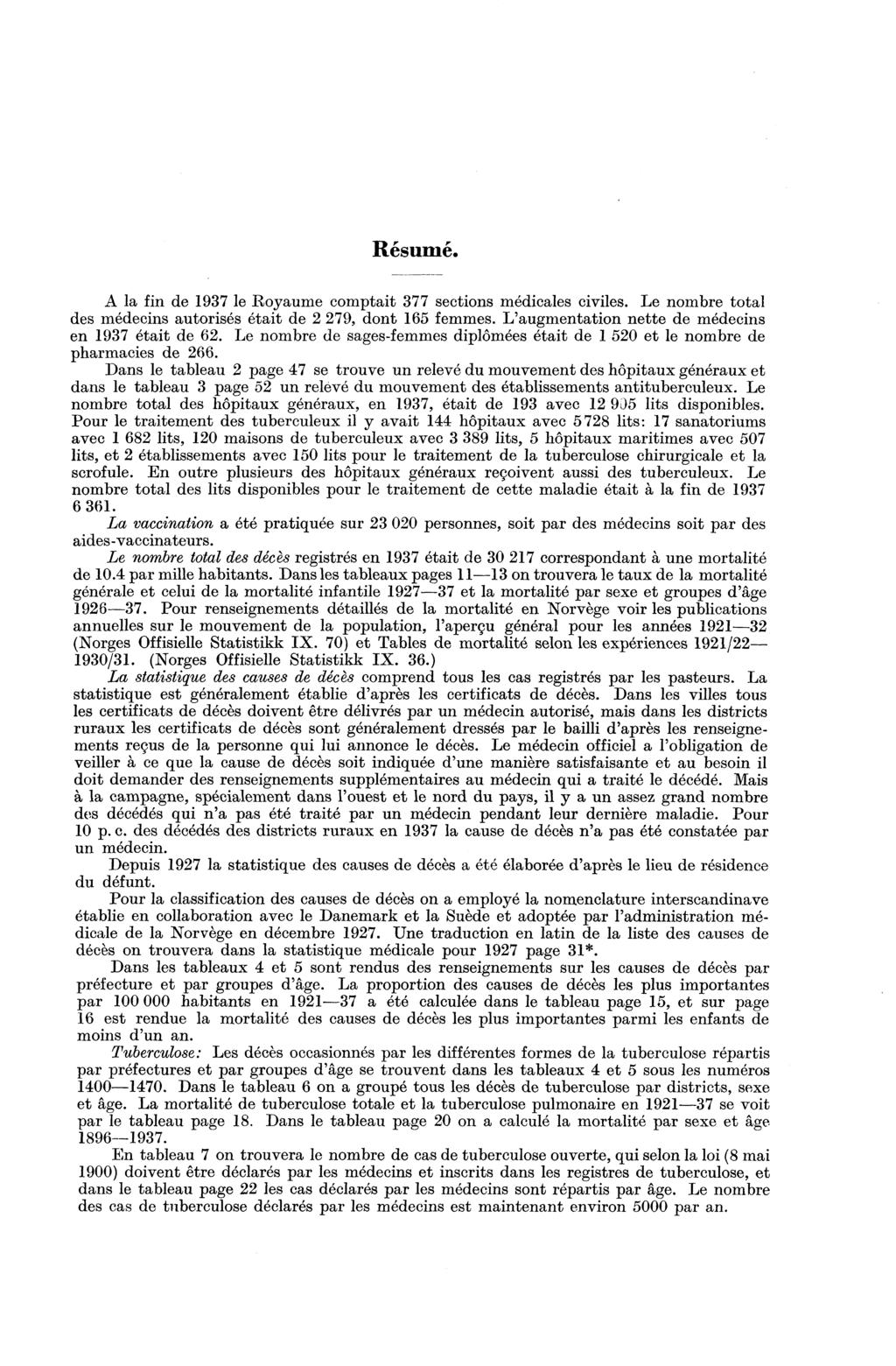 Résumé. A la fin de le Royaume comptait sections médicales civiles. Le nombre total des médecins autorisés était de, dont femmes. L'augmentation nette de médecins en était de.