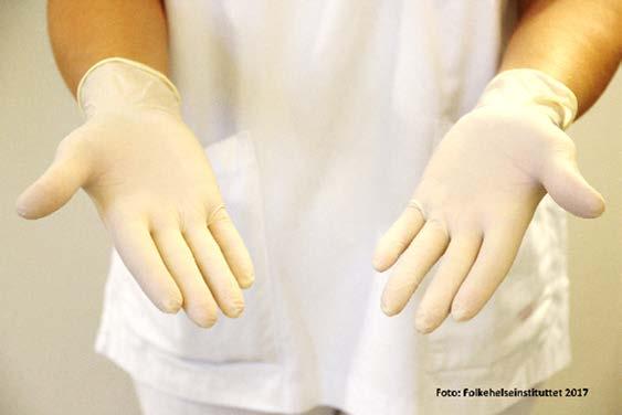 Hvilke hansker bør brukes? Benytt hansker av lateks eller nitril, fortrinnsvis med lang mansjett.