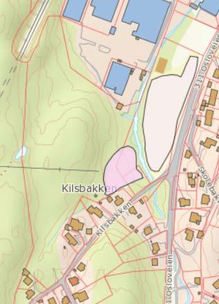 KAMBO, OMRÅDE A3, KILSBAKKEN NORD RISIKO- OG SÅRBARHETSANALYSE 9 Som vist på figur 4 er det registrert "middels erosjonsrisiko" i et område nær Trolldalsbekken i den østlige delen av planområdet.