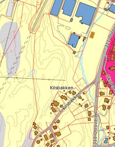 KAMBO, OMRÅDE A3, KILSBAKKEN NORD RISIKO- OG SÅRBARHETSANALYSE 10 4.3.3 Flom Det er ikke elver, større bekker eller vannveier som kan medføre oversvømmelse eller flom i planområdet.