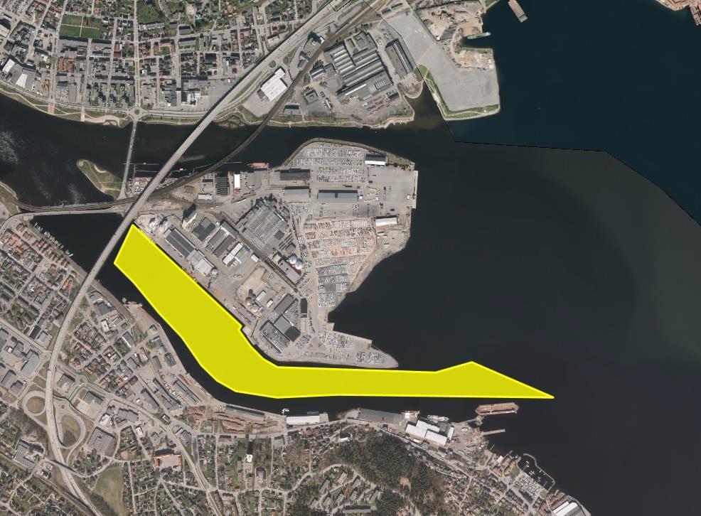Beskrivelse av tiltaksalternativ Mudringstiltaket Tiltaket består av å utdype farleden inn til Drammen havn i Strømsøløpet ned til 11 meters dybde.
