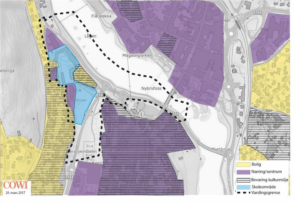 I tillegg finnes det også noen private næringseiendommer og noen private boligeiendommer innenfor planområdet.