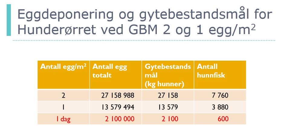 Det blir hevdet at «matfatet» i med tilløpselver er stort nok, med andre ord er det ikke matmangel for fisken, ørreten konkurrerer ikke med annen fisk (den spiser annen fisk når den er voksen) og