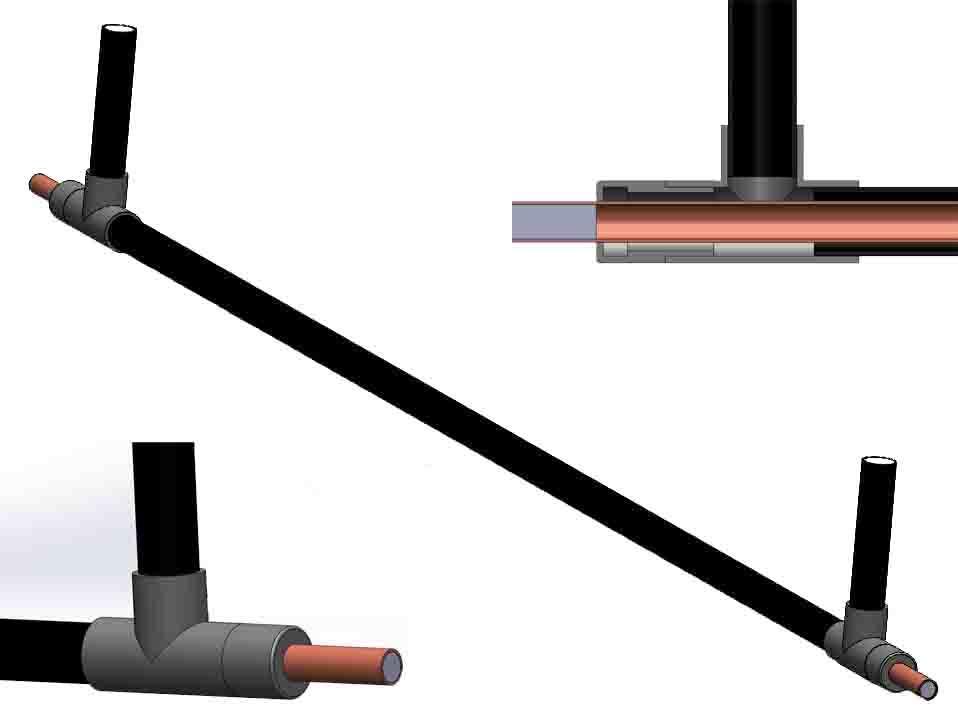 Figur 19 - Ytterligere illustrasjoner av varmeveksleren. Oppe til høyre er det vist et tverrsnitt av hvordan varmeveksleren ser ut innvendig.