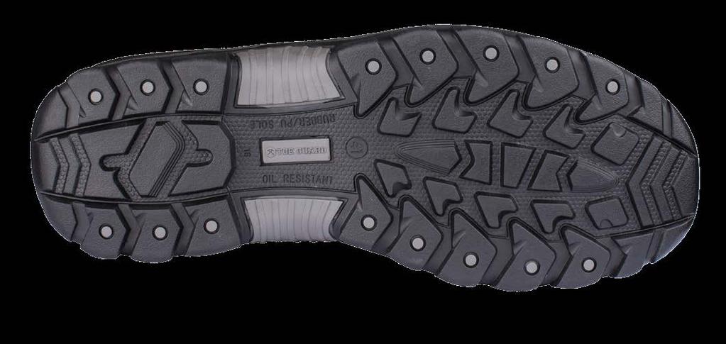 Olje- og varmebestandig anti-skli gummi på yttersålen gir ekstra beskyttelse, og glidelås på siden gjør skoen enkel å ta av