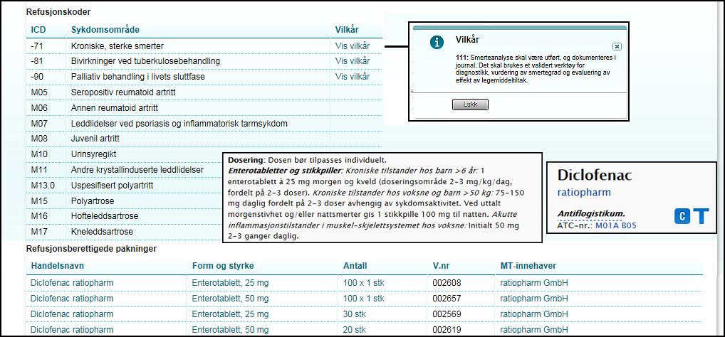 27. Skriv resept på Diclofenac Ratiopharm (diklofenak) med daglig