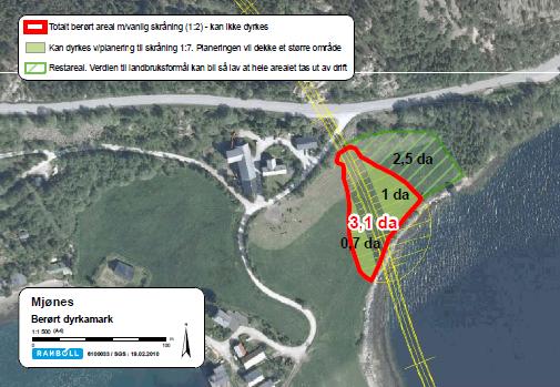 7 Landskapsbilde Siden B1c ble utredet forrige gang er det nå foreslått en endring ved Mjønesaunet i form av en vegforbindelse med to tilhørende T-kryss mellom fylkesveg 305 og riksveg (nå fylkesveg)