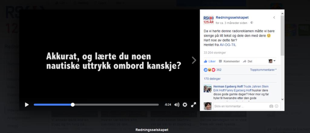 Redningsselskapet laget sin egen vri. De lagde en «filmversjon» med teksting av reklamesnutten.