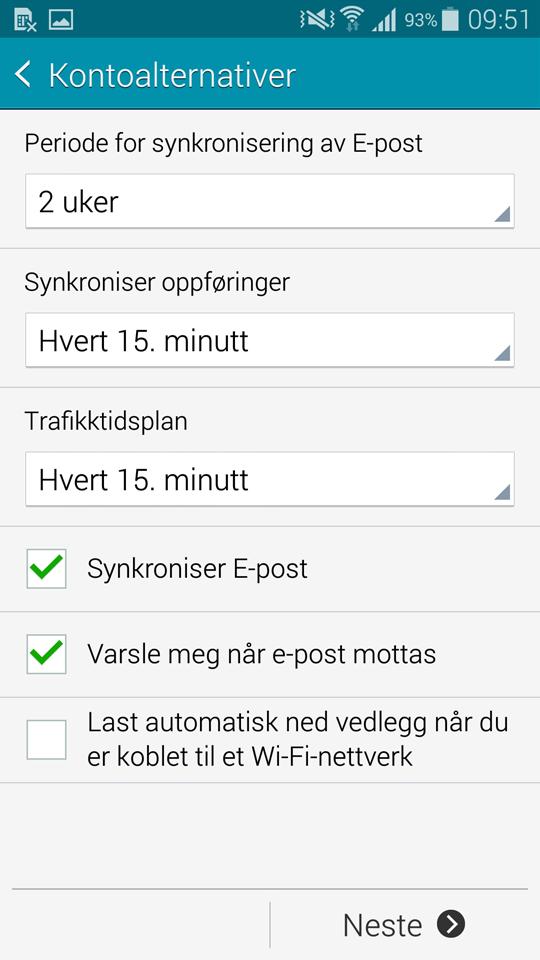 Altibox Fiberbredbånd 5 E-post på Android 6.