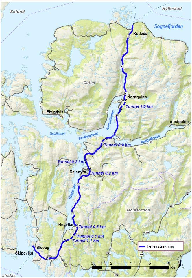 Delstrekning 1 Sløvåg - Rutledal Frå bestillinga Følge fv.