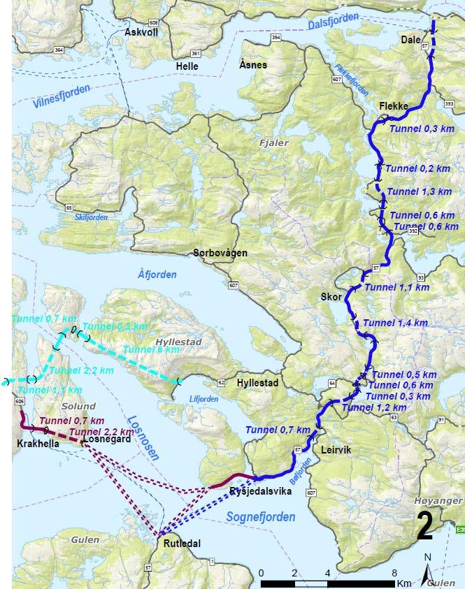 Delstrekning 2 Rutledal - Dalsfjordbrua Frå bestillinga Følge fv.