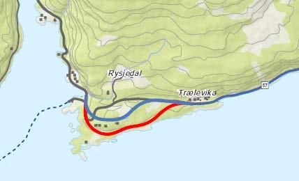 Delstrekning 2 Rysjedalsvika Utfordringar Krapp kurvatur og stigning på vegen Sårbart landskap langs strandlinja Har