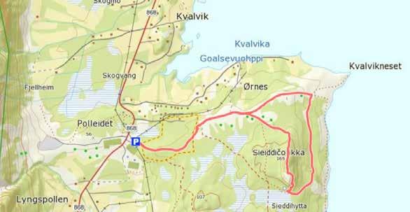 STORSOKKA/SIEIDDIČOHKKA Lengde: 2 km Koordinater: 34W 0470087/ 7708910 N69 29.250 Ø20 14.