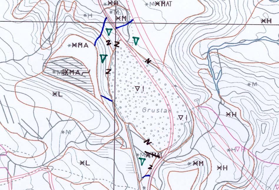 14 Anna naturbasert verksemd som påverkar markslaget Drift av grustak, steinbrot eller anna naturbasert verksemd vil naturleg nok auke den geografiske avgrensinga over tid Dømet viser eit grustak som