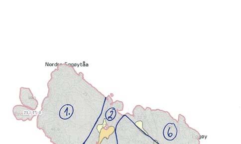 Skjøtselplan for kystlynghei på Eggøy. 1222-23/1(753 daa) Turid Bjordal mfl. NR Område: Skildring av område: status Tiltak: 1 Nord marka Open fin lynghei. Ikkje planta sitkagran.