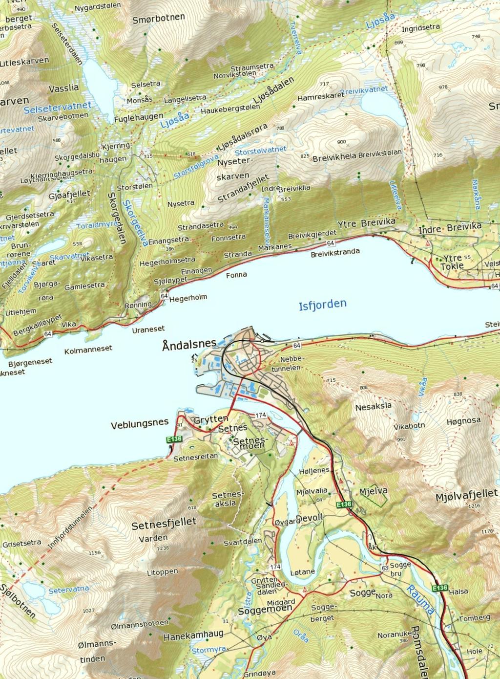 Oppdrag nr: 1350012119 Målestokk: 1: 50 000 Status: Sentrum del II Rauma kommune Rambøll AS - Region Midt-Norge P.b. 9420 Sluppen Mellomila 79, N-7493 Trondheim 0 20.