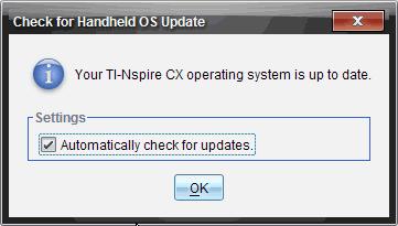 Hvis operativsystemet ikke er oppdatert, inneholder dialogboksen en melding om at det finnes en ny versjon av operativsystemet. 5.