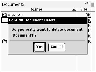 3. Trykk på x eller for å velge Ja. Nå er dokumentet slettet. Duplisere dokumenter og mapper Du kan bruke Kopier / C og Lim inn / V for å duplisere dokumenter og mapper.