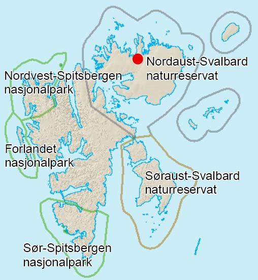 Side 7 Figur 2-1 Verneområder på Svalbard hvor det er innført forbud mot bruk av tungolje (kilde: Sysselmannen.