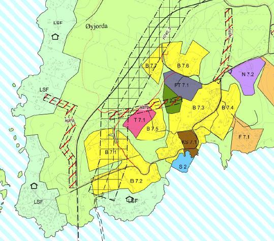 MULIG FREMTIDIGE BOLIGER PÅ ØYJORD Avsatt i KPL Arealdel (nivå 3) ca. 300 iht.