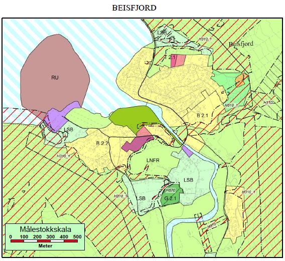 MULIG FREMTIDIG FORTETNING AV BOLIGER, BEISFJORD Regulerte tomter (nivå 3): Hågen