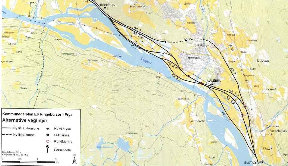 1 VALG AV E6-TRASÉ OG KRYSSLØSNING FORBI RINGEBU 1.