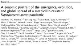 S. aureus Study # isolater # antibiotika Resultater Holden MT et al. 2013 193 (all ST22) 18 99.8% concordance Gordon NC et al.