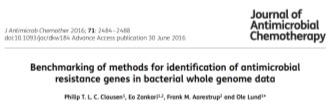 BIOINFORMATISKE VERKTØY/ALGORITMER Kontinuerlig utvikling av bioinformatiske verktøy/algoritmer for identifisering av resistensgener/mutasjoner Nødvendig å evaluere mot samme database ResFinder: