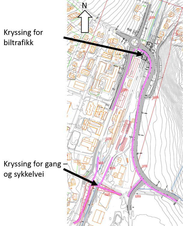 Figur 2 - Nye konstruksjoner. Ny kjørebane er vist med grått.