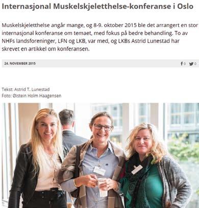 - rehabilitering og habilitering Internasjonal konferanse: Muskelskjeletthelse angår mange, og 8-9.