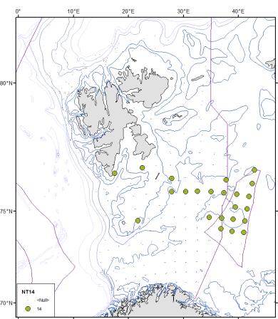 APPENDIKS 2: Faunalikhet mellom stasjoner For å vurdere faunalikhet mellom trålhalene i Barentshavet, er det brukt en statistisk analyse (similaritetsanalyse, Bray-Curtis, Ward på power-transformerte