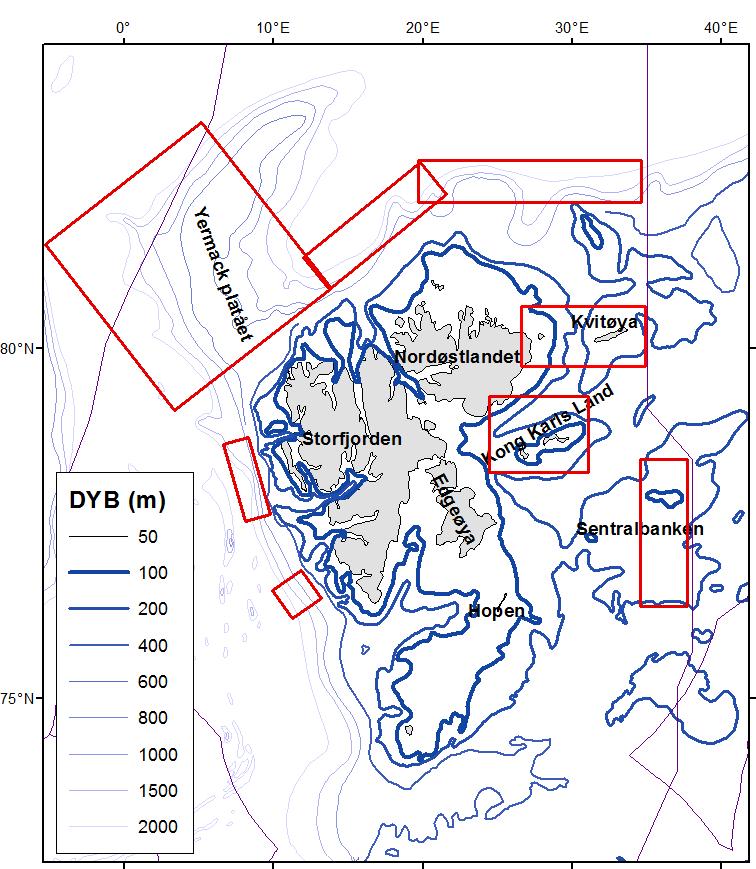Short summary Vulnerable bottom habitats in the Barents Sea north of 76 N and around Svalbard are described based on an evaluation of 1) the complexity of the benthos community (number of species,